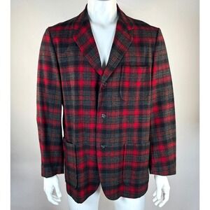 Pendleton Lightweight Wool Plaid Shirt Jacket Mens L? EUC Tartan Unlined Vintage